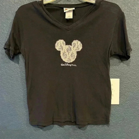 Disney Tops - Vintage lace women’s Mickey Mouse shirt sz S